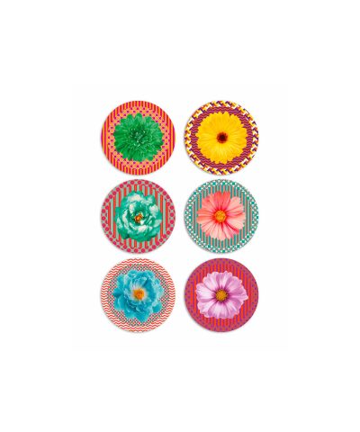 Sottobicchieri Flower Power - Set 6 pezzi