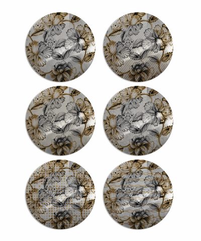 Set sottopiatti metal pixie fiori oro argento