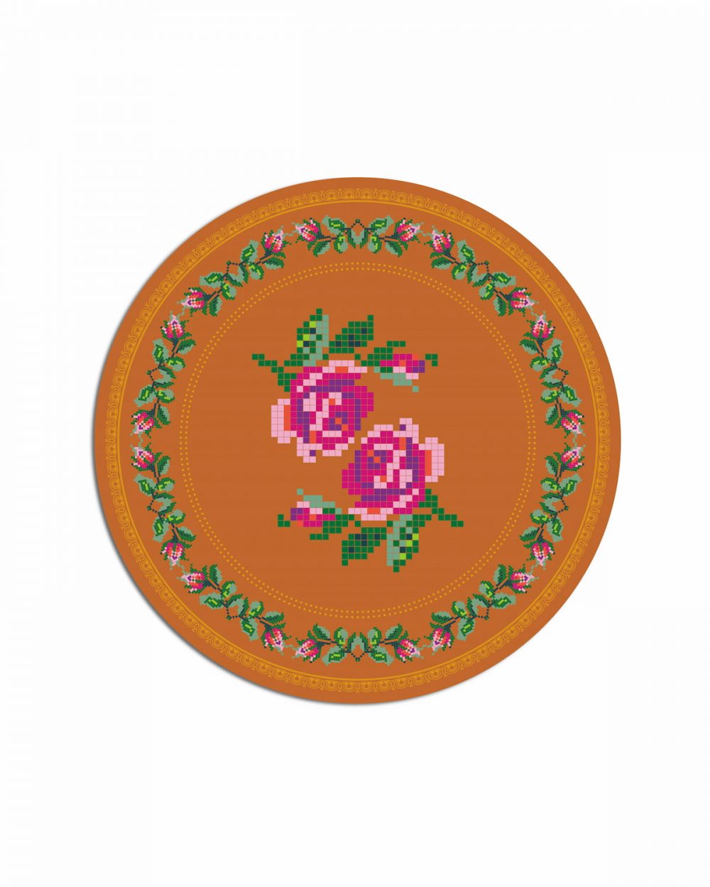 Tovaglietta americana rose verde arancio