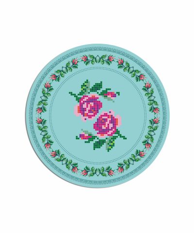 Tovaglietta americana rose verde azzurro