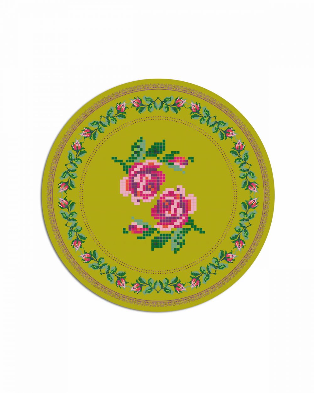 Tovaglietta americana rose verde giallo