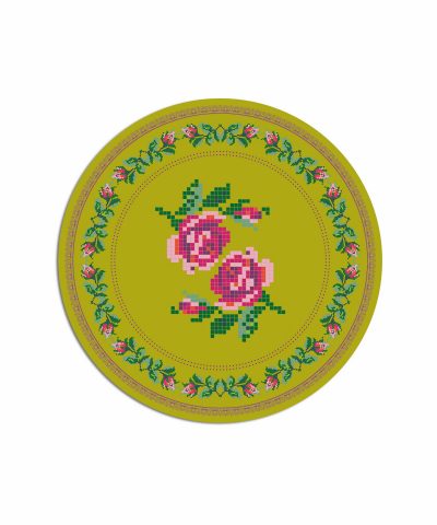 Tovaglietta americana rose verde giallo