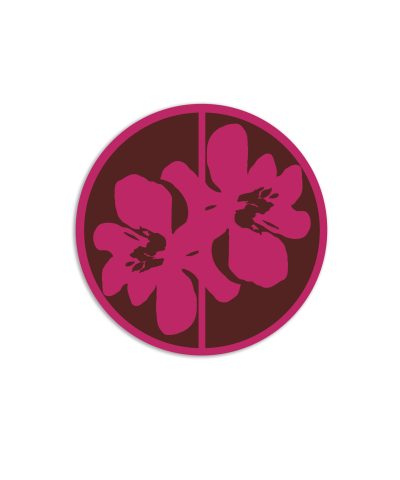 Round placemat Color Bloom - Brown Red