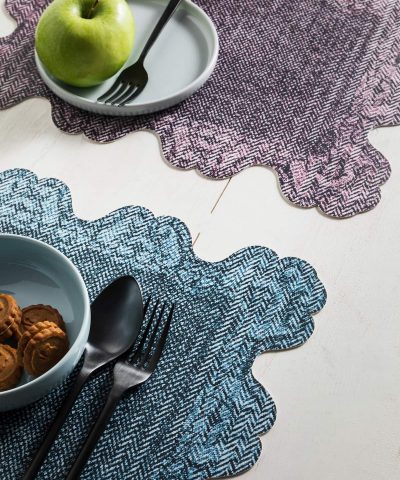 ABAKUHAUS Set Di 4 Tovagliette Americane In Tessuto Lavabile, Tema Castello Oscuro Gotico, Grigio/Verde, 45x30 Cm, Antimacchia