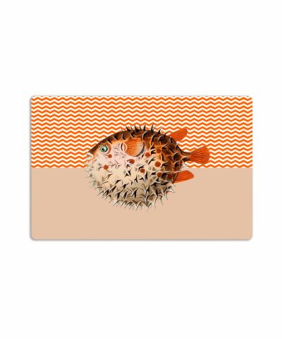 tovaglietta americana marea mare pesce palla grafica zig zag biancae arancione