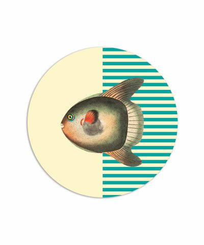 tovaglietta tonda pesce luna grafica a righe
